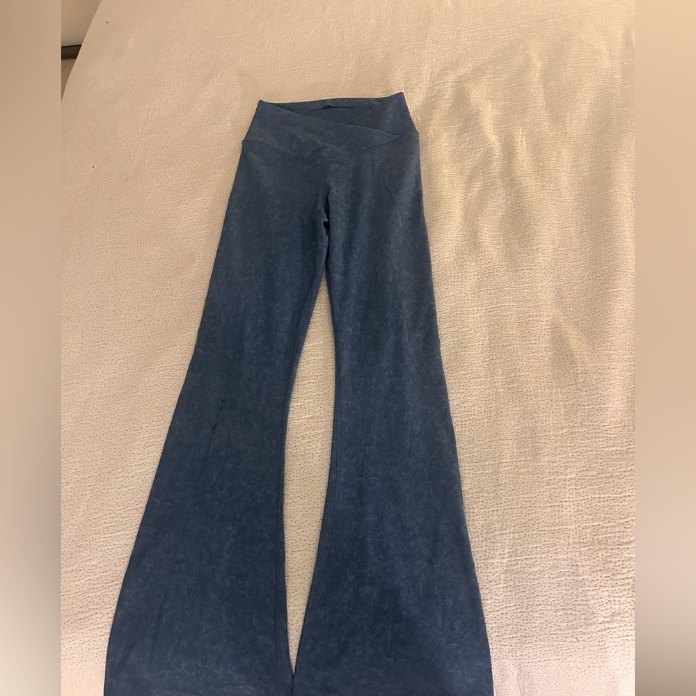 Blue Flared Leggings